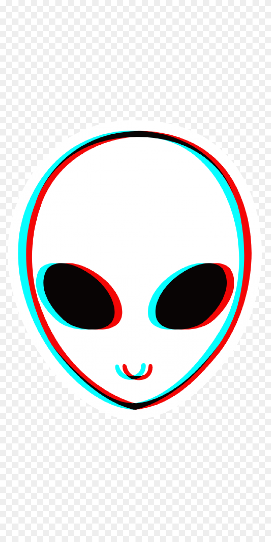 Alien Head In 3D Anaglyph - Alien Head