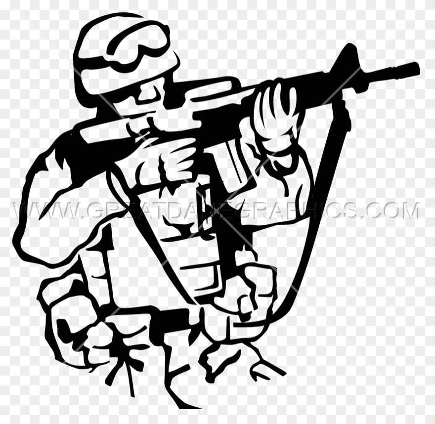 Simple Soldier Clipart Black And - American Soldier