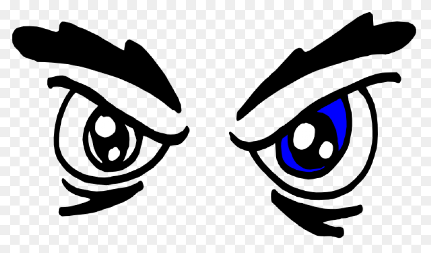 Scary Eyes Vector Drawing - Angry E