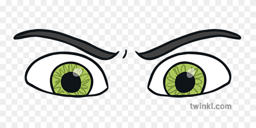 Scary Eyes Vector Drawing - Angry E