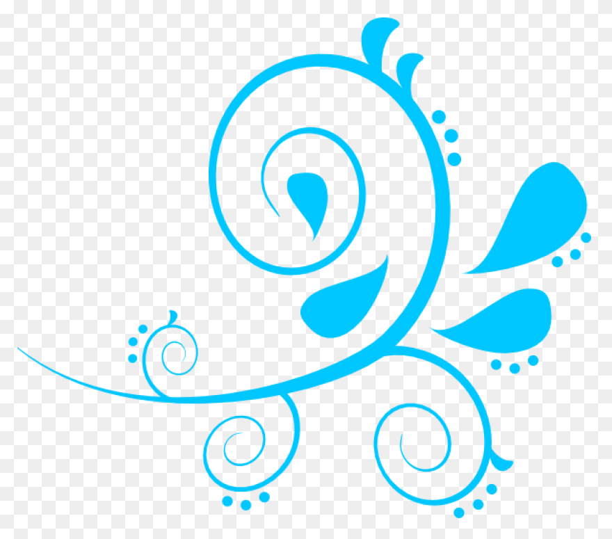 Swirl Paisley Aqua Clipart At - Aqua