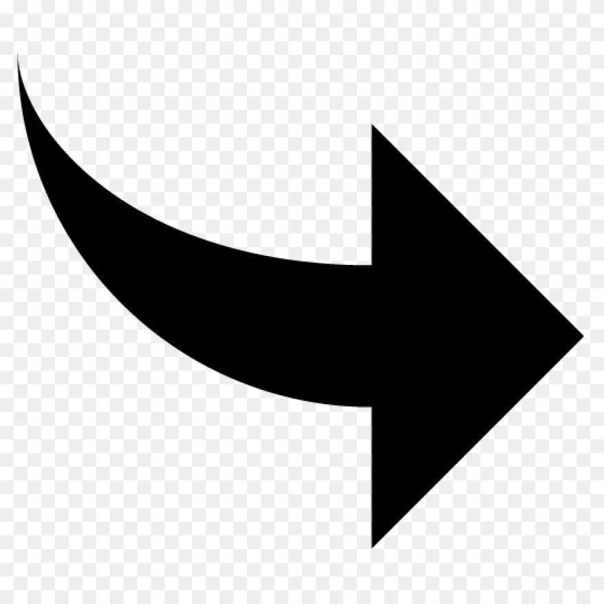 Free Curved Right Arrow Icon, Symbo