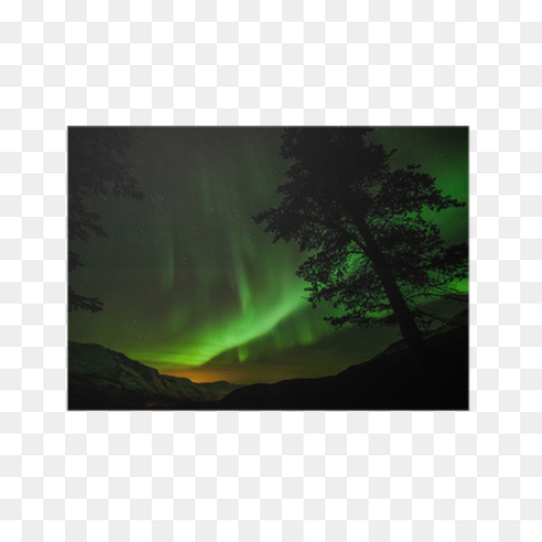 Green Glow Of Northern Lights Or Au