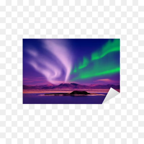 Green Glow Of Northern Lights Or Au
