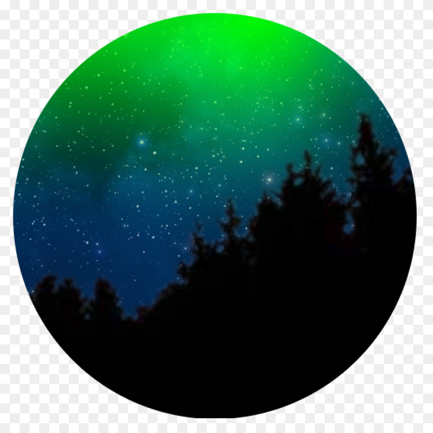 Green Glow Of Northern Lights Or Au