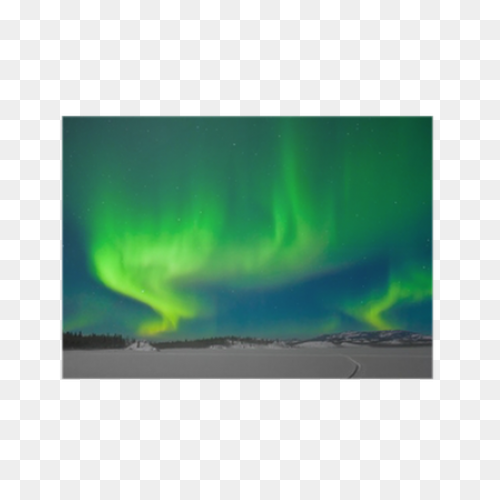 Green Glow Of Northern Lights Or Au