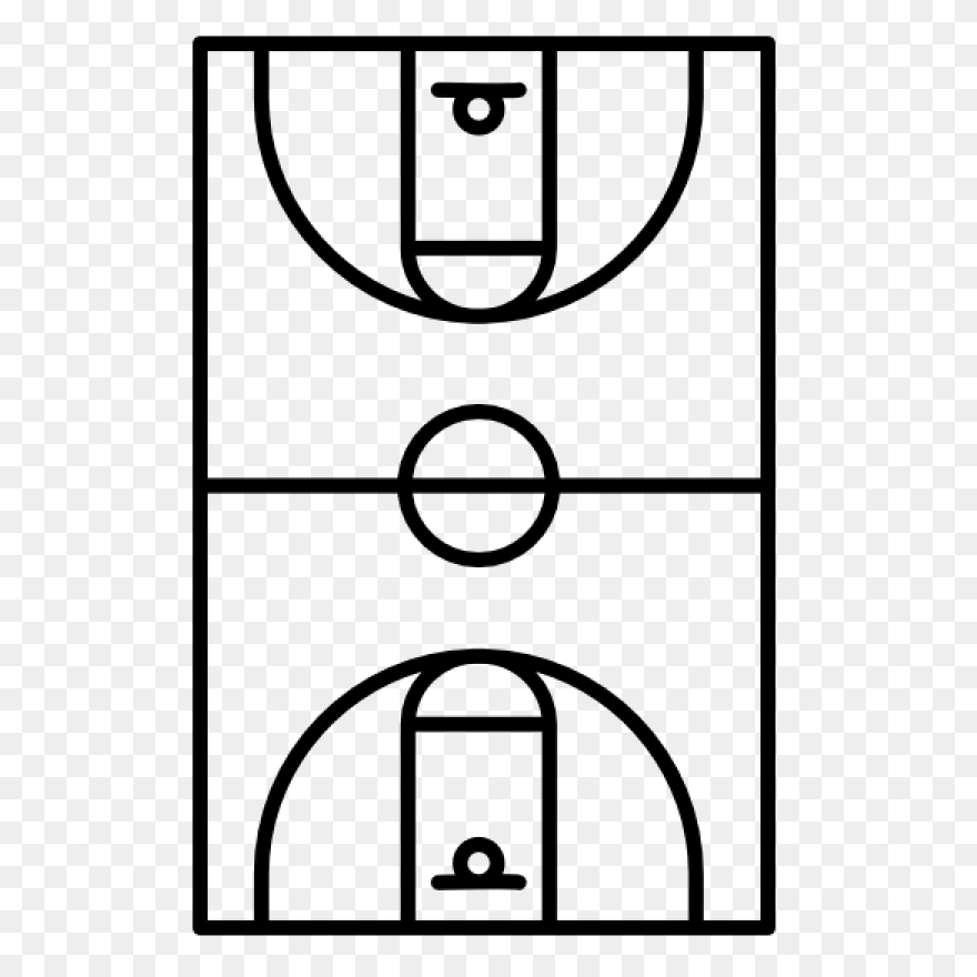 One Color Basketball Court Sticker - Basketball Court