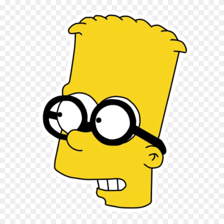 Bart Simpson Nerd Glasses Sticker - Bart Simpson
