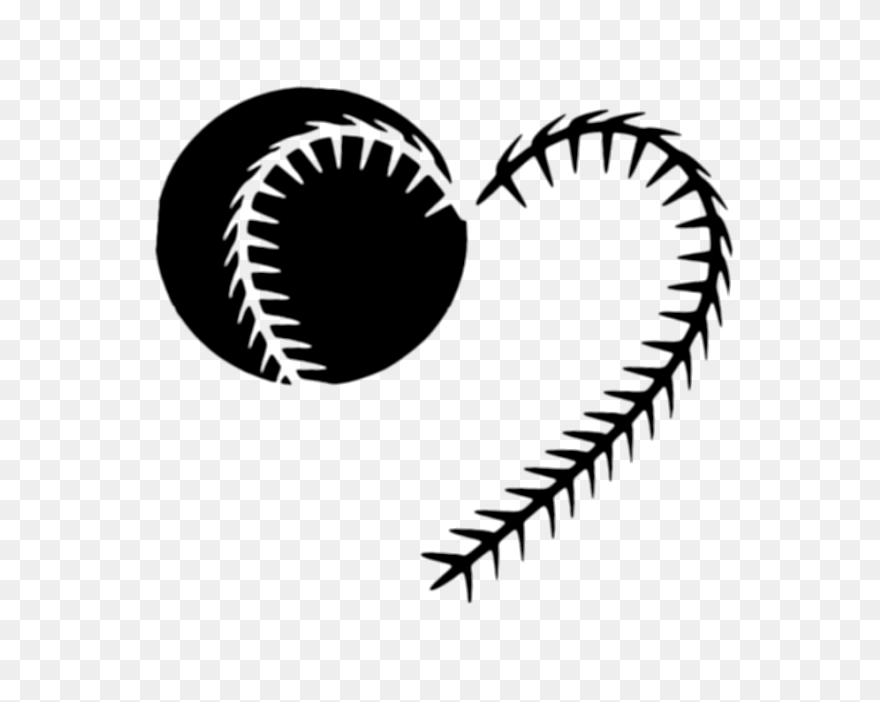Baseball Seam Heart Cut-Out Sticker