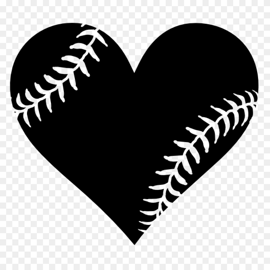 Baseball Seam Heart Cut Out - Baseball Heart