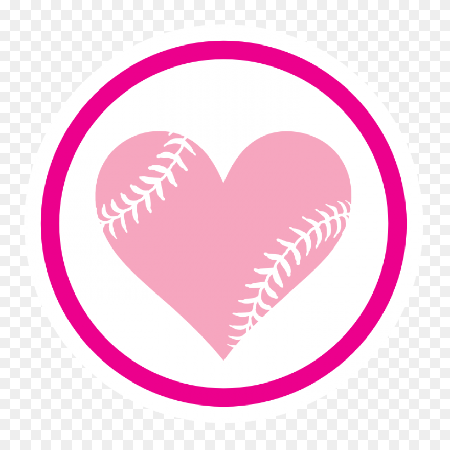 Baseball Seam Heart Cut-Out Sticker