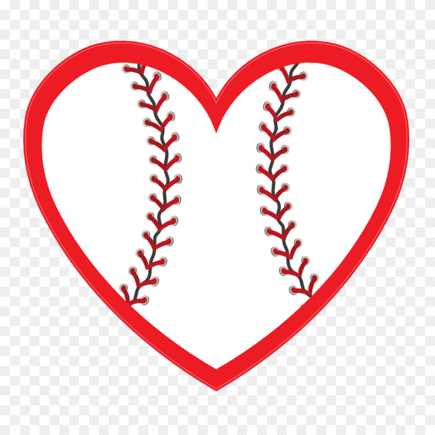 Baseball Seam Heart Cut-Out Sticker