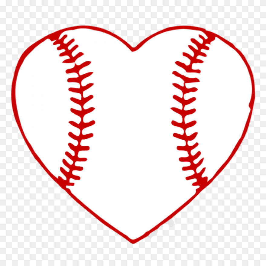 Baseball Seam Heart Cut-Out Sticker