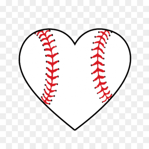 Baseball Seam Heart Cut-Out Sticker