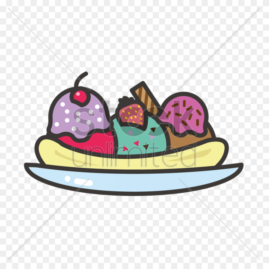 Banana Split With Sprinkles Clip Ar