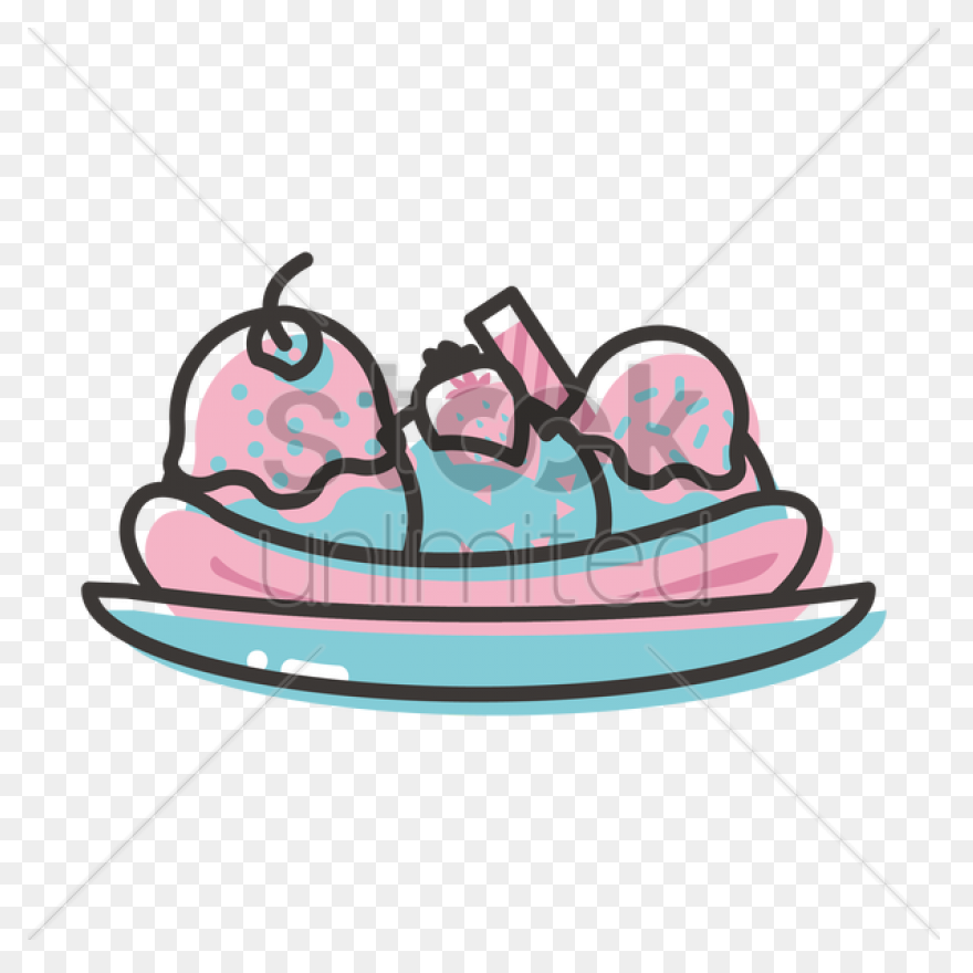 Banana Split With Sprinkles Clip Ar
