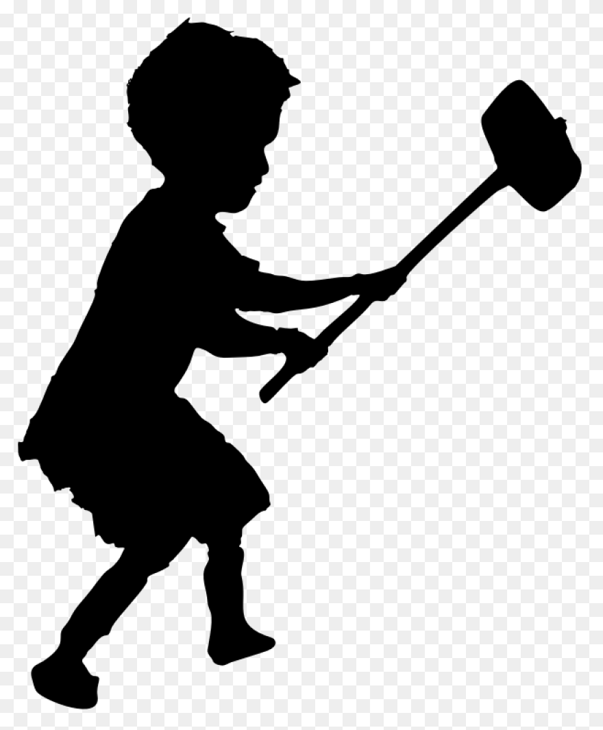 Banksy Child Sledgehammer Silhouette  - Banksy