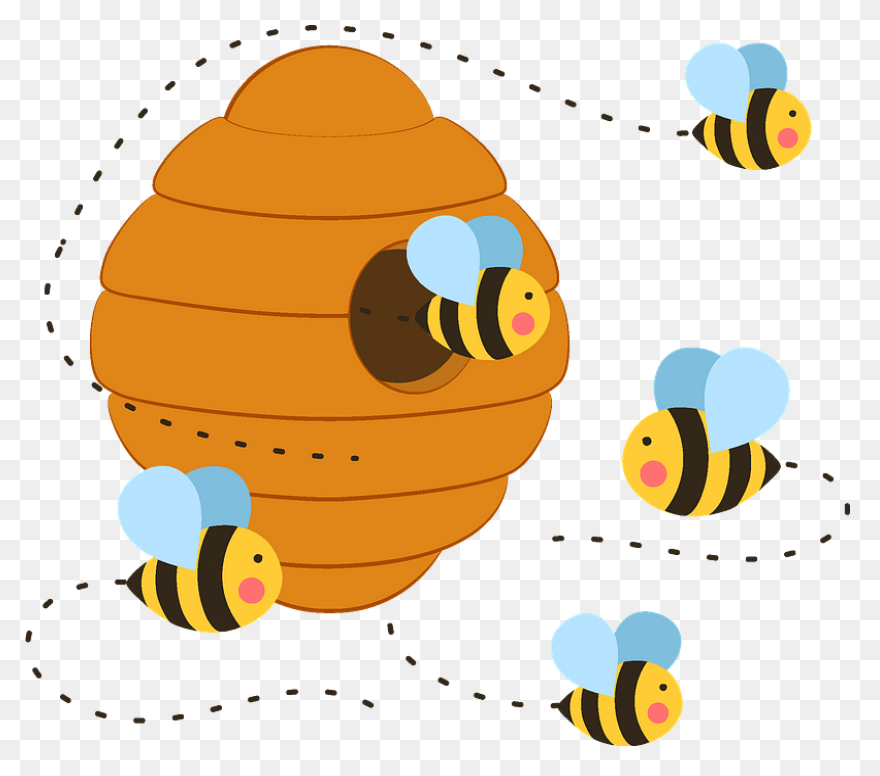 Bee Hive Clipart Yellow Bee - Bumbl