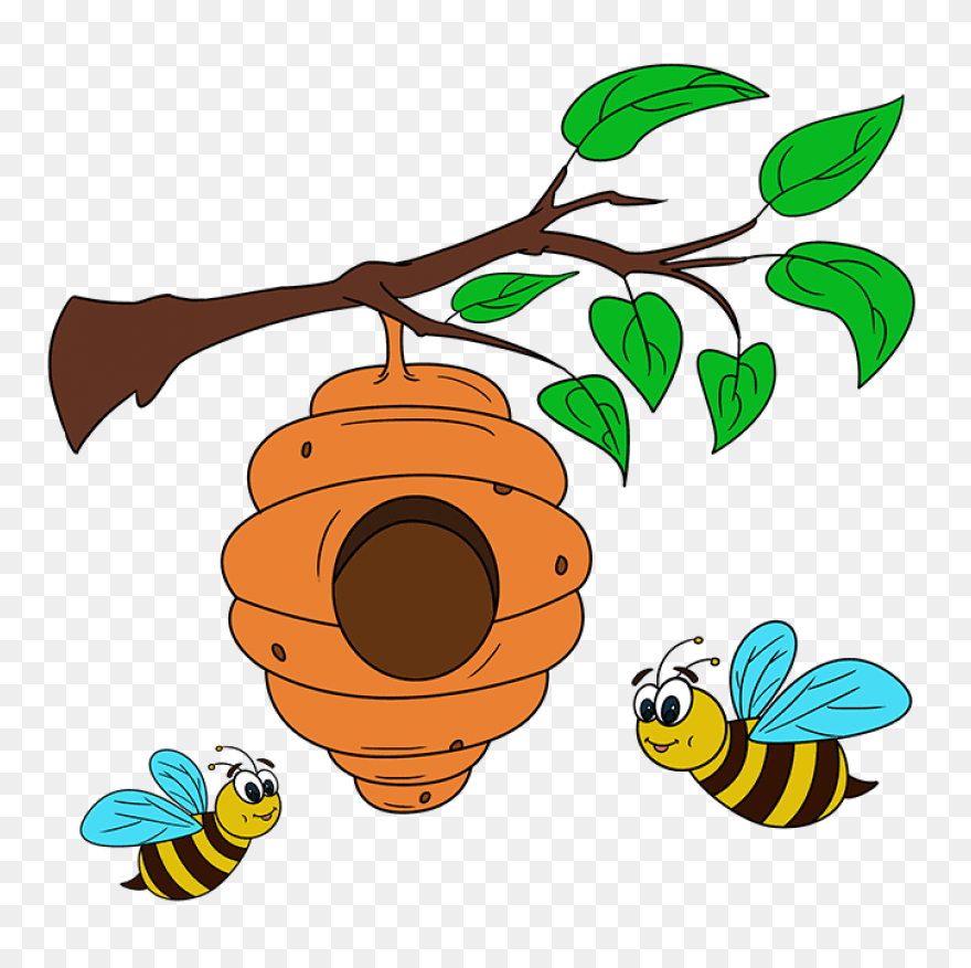 Bee Hive Clipart Yellow Bee - Bumbl