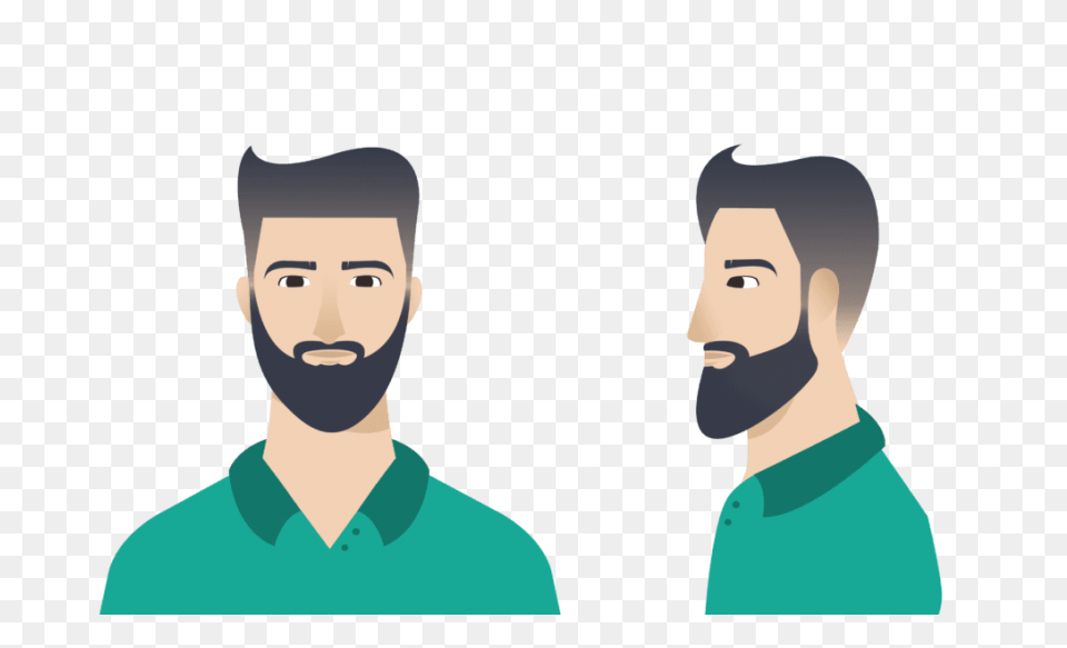 Short Boxed Beard Rubber Stamp