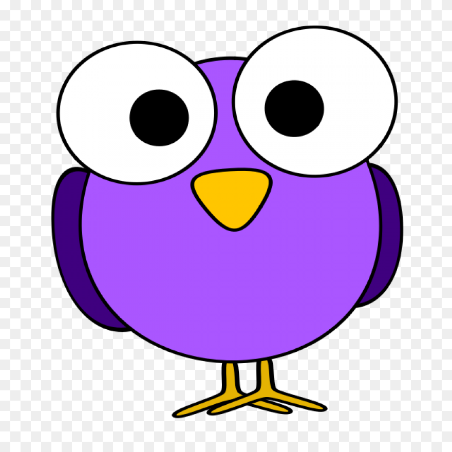 Purple Big Eyed Bird Drawing - Big Bird