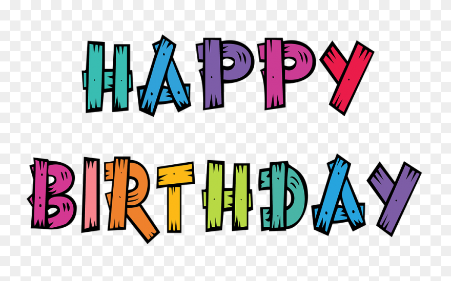 Happy Birthday Text Clip Art Image 