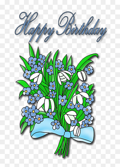 Happy Birthday Sketched Flowers 18�