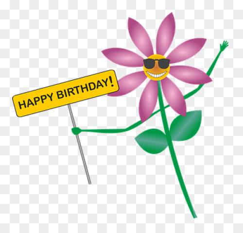 Happy Birthday Sketched Flowers 18�