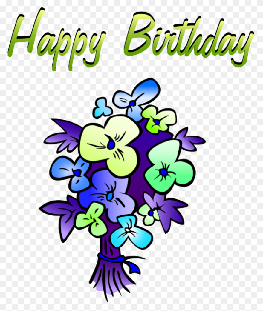 Happy Birthday Sketched Flowers 18�