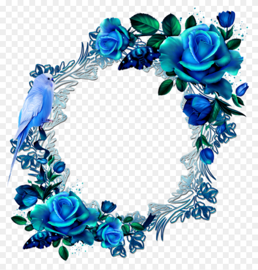 Cadresframerahmenquadropng | Blue Flower Wreath - Blue Flower Crown