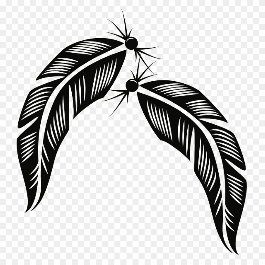 Bird Black And White Leaf Feather C