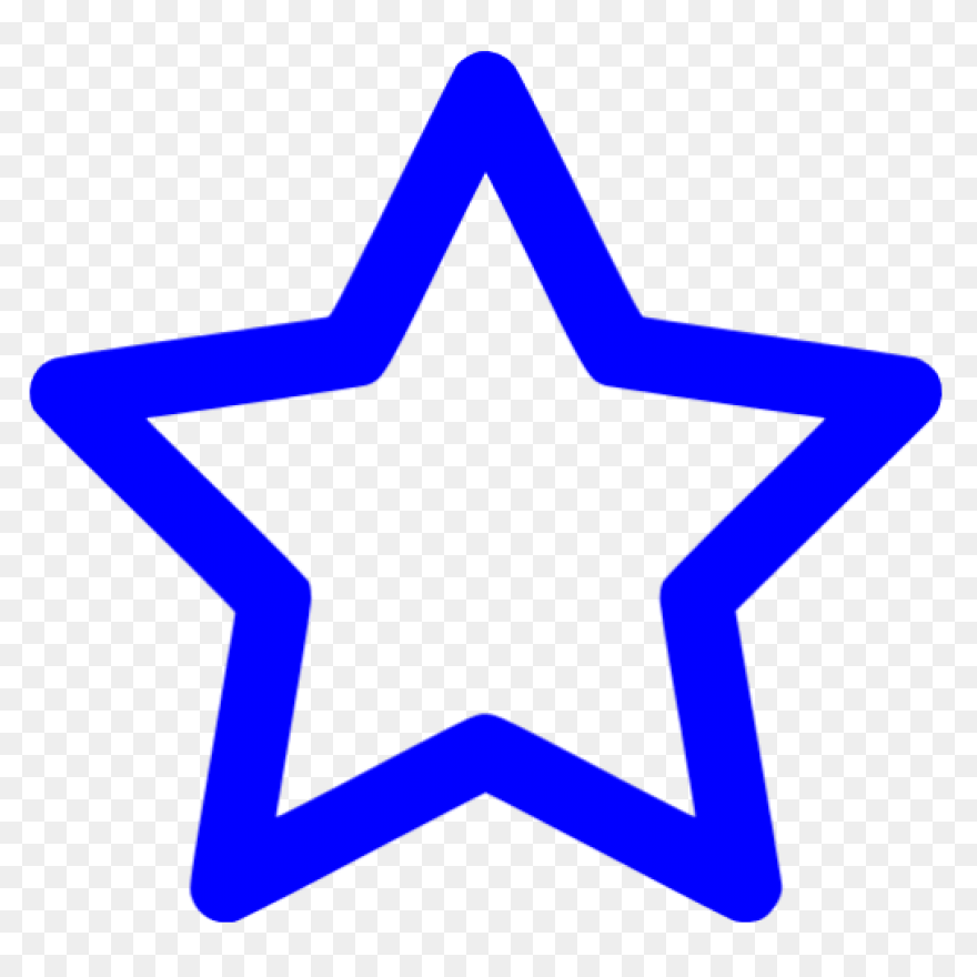 Blue Outline Star Icon Free - Blue Star