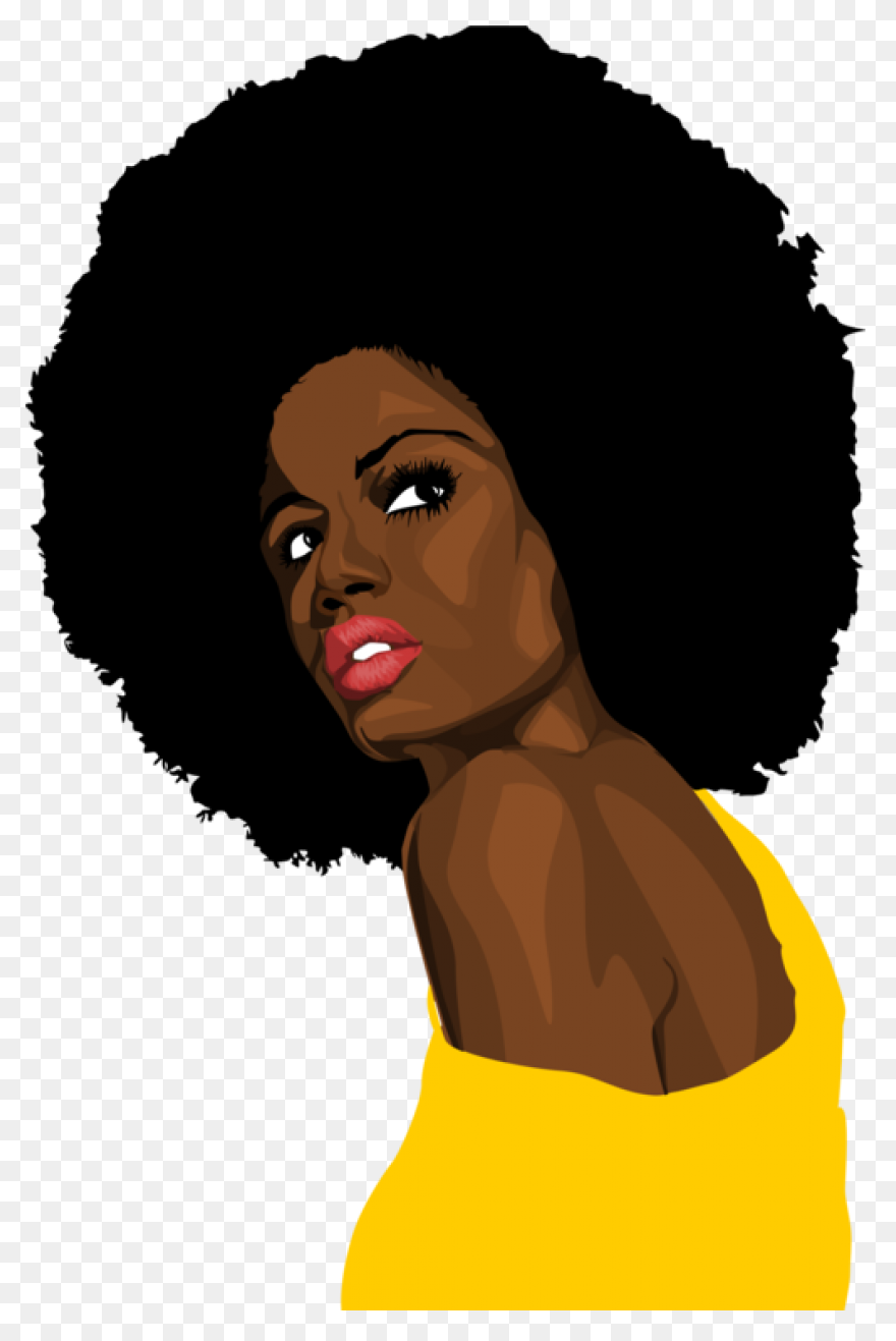 Pretty Afro Woman PNG-WebP | Confid