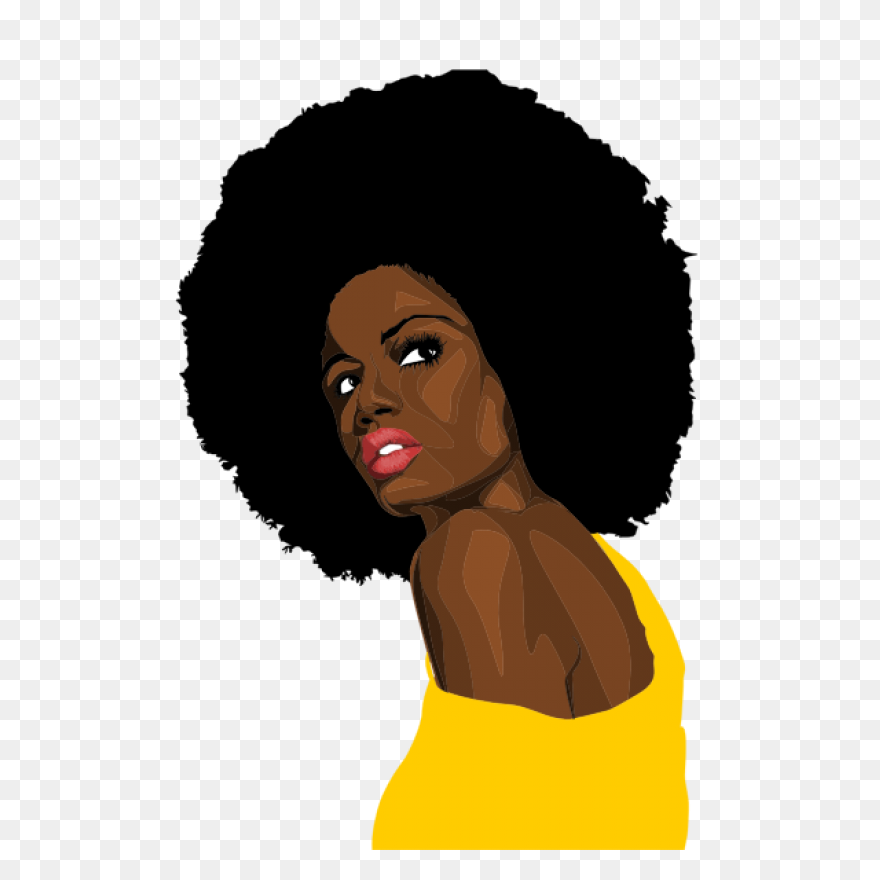 Pretty Afro Woman PNG-WebP | Confid