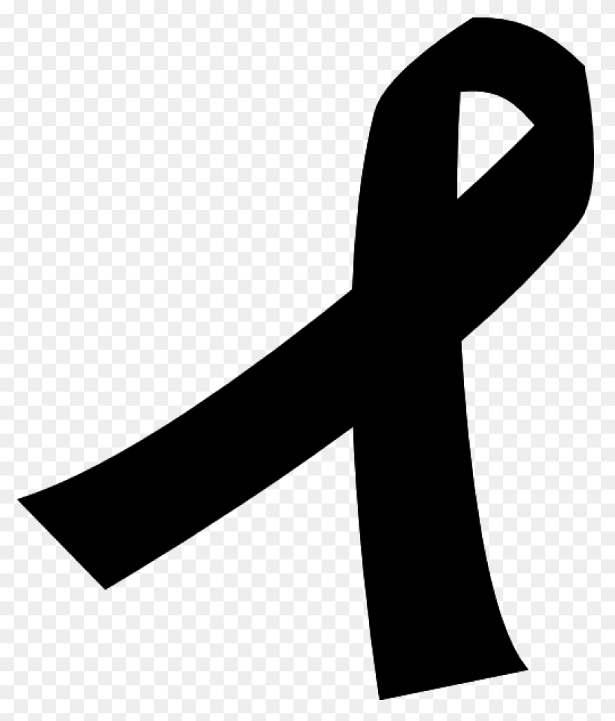 Clip Art Of A Black Awareness Ribbo