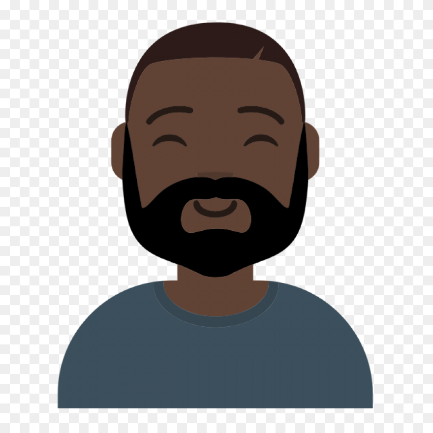 Black Man Thinking Clipart - Black 