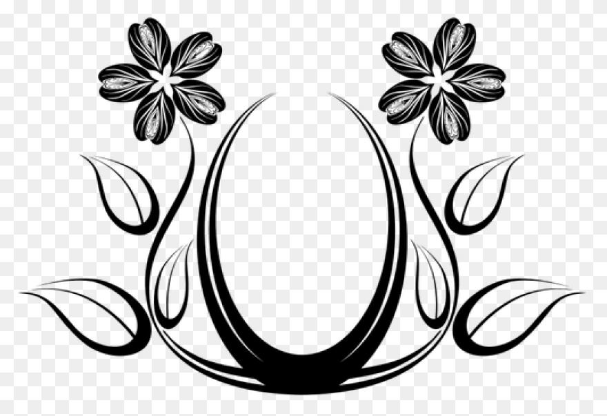 Pin Flower Border Design Clipart - 