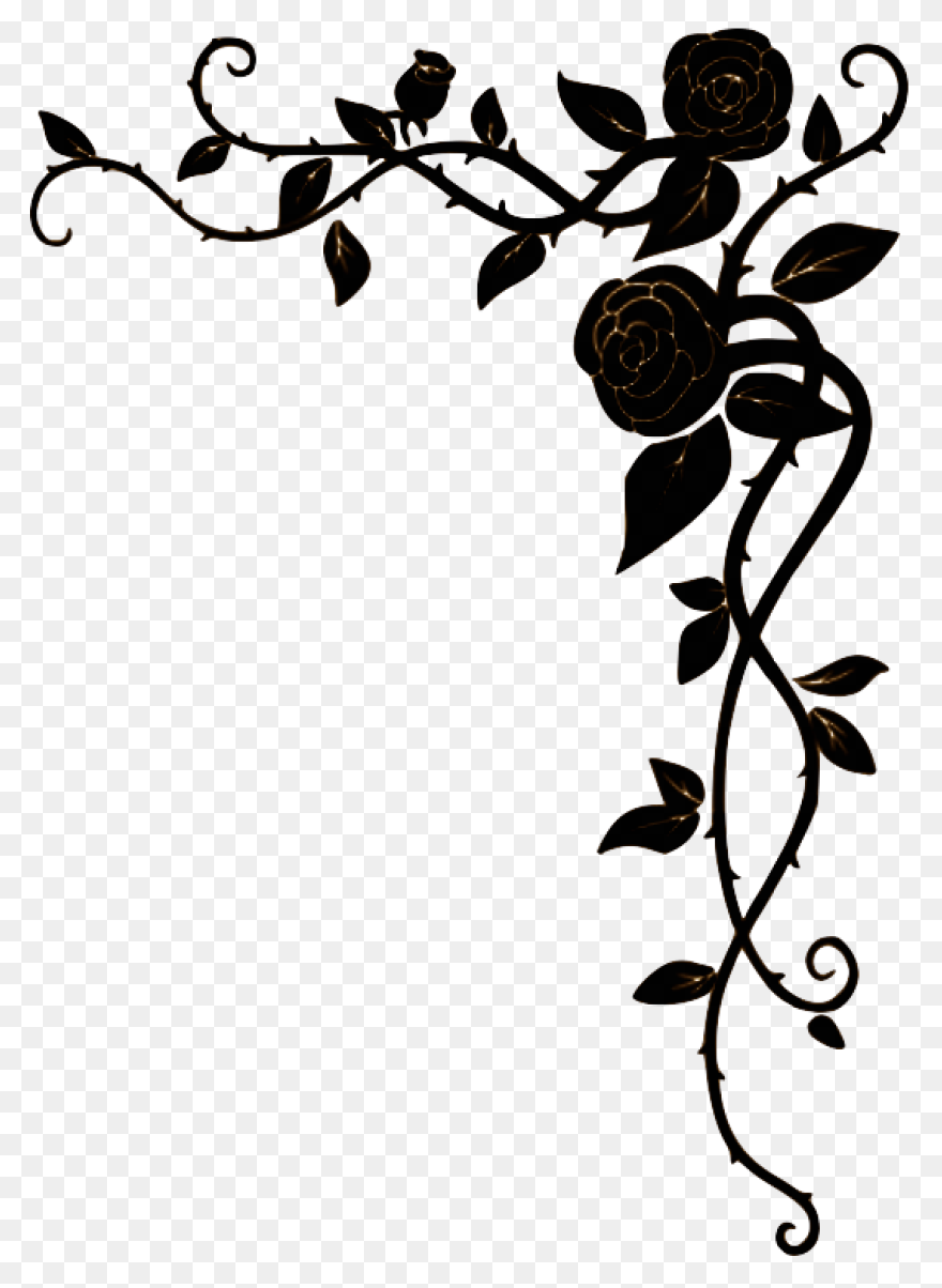 Pin Flower Border Design Clipart - 