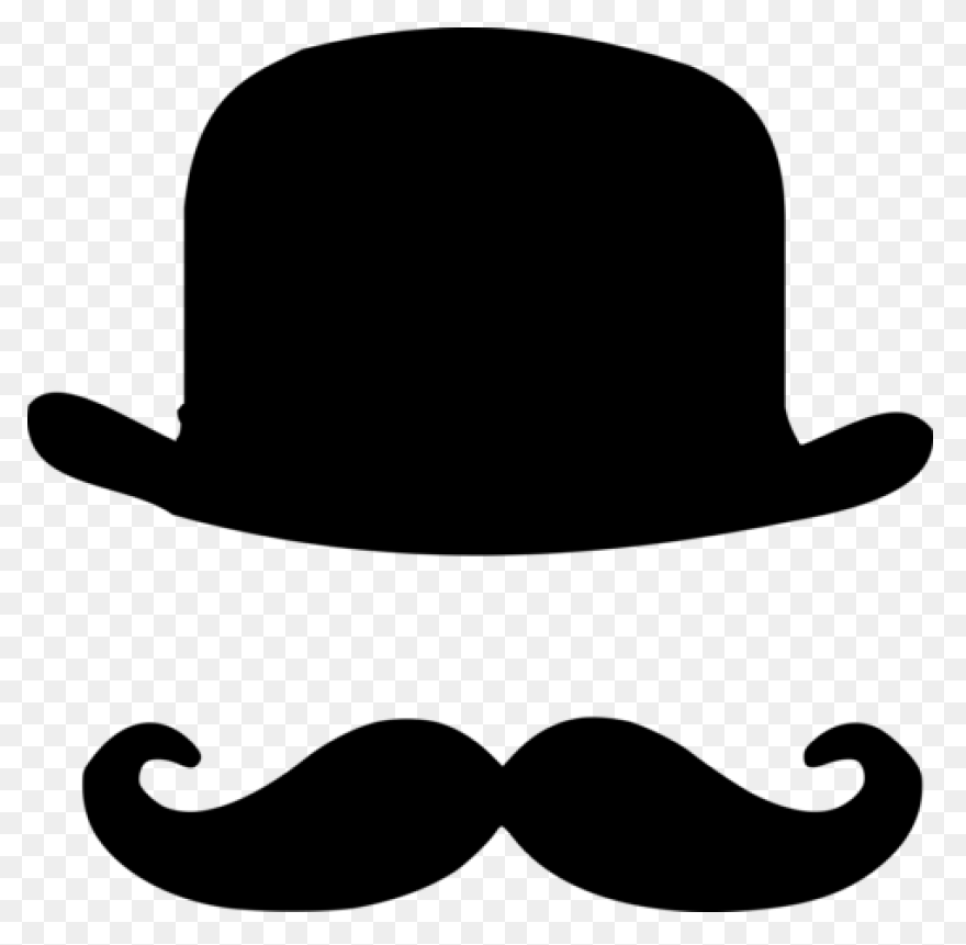 Bowler Hat With Blue Band - Clipart
