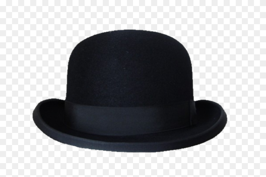 Bowler Hat With Blue Band - Clipart