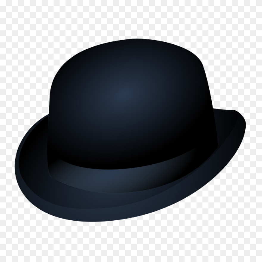 Bowler Hat With Blue Band - Clipart