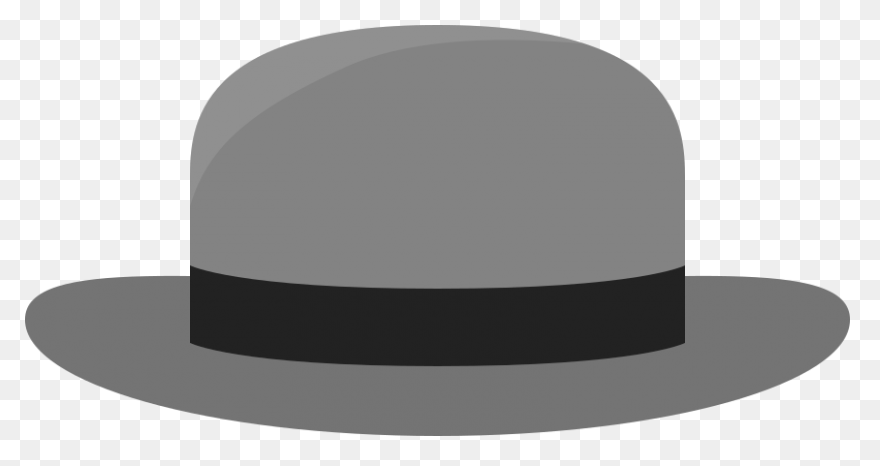 Bowler Hat With Blue Band - Clipart