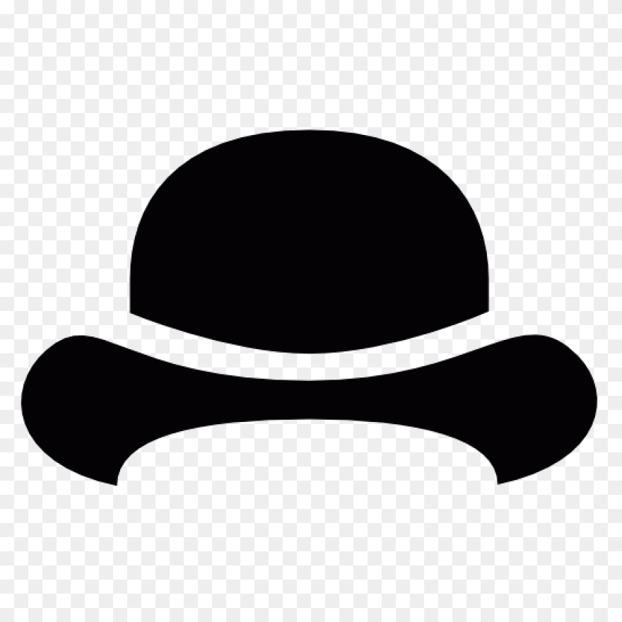 Bowler Hat With Blue Band - Clipart