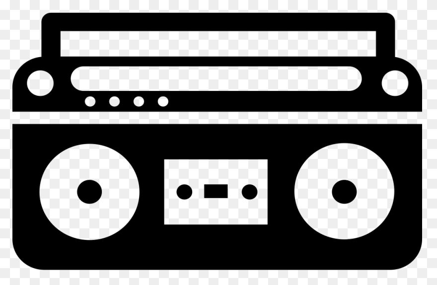 Boombox With Music Notes Clip Art -