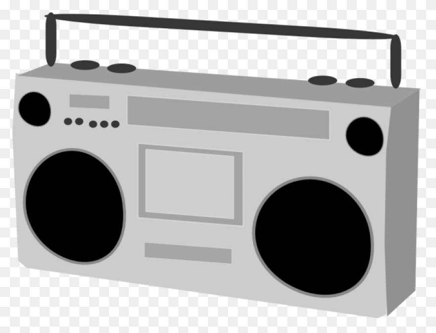 Boombox With Music Notes Clip Art -