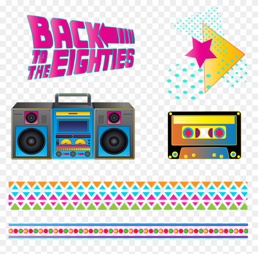 Boombox With Music Notes Clip Art -