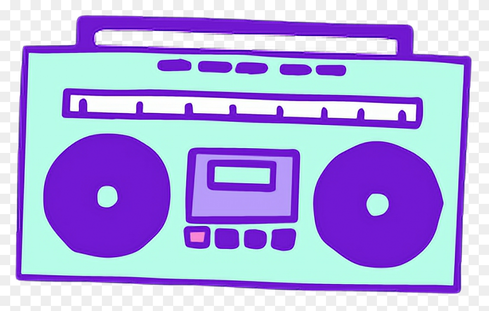 Boombox With Music Notes Clip Art -