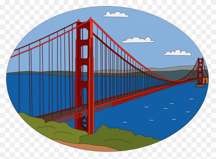 Golden Gate Bridge Clipart - Golden