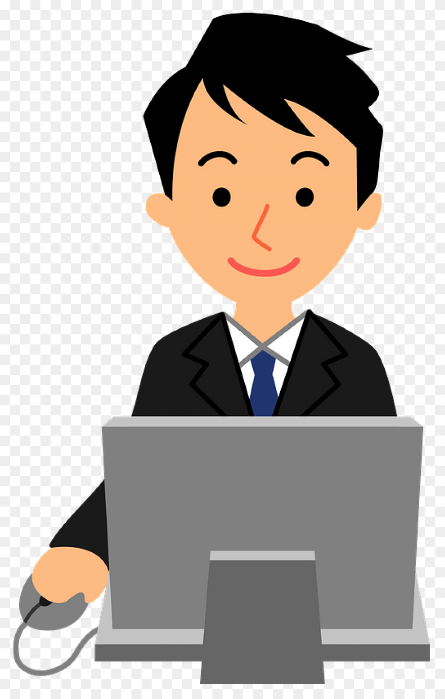Business Man Computer Clipart Computer - Business Man
