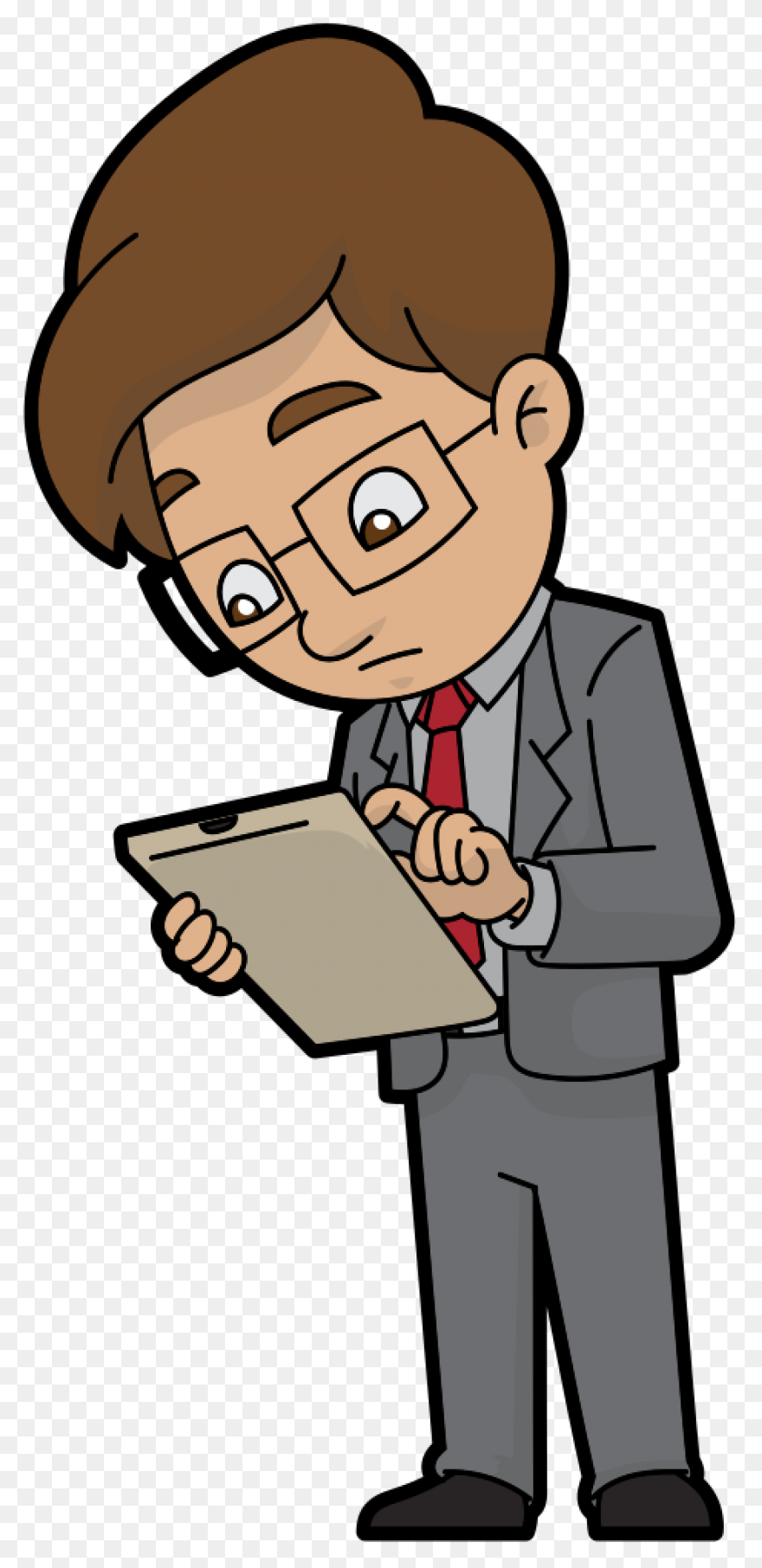 A Curious Cartoon Businessman Clipart - Businessman